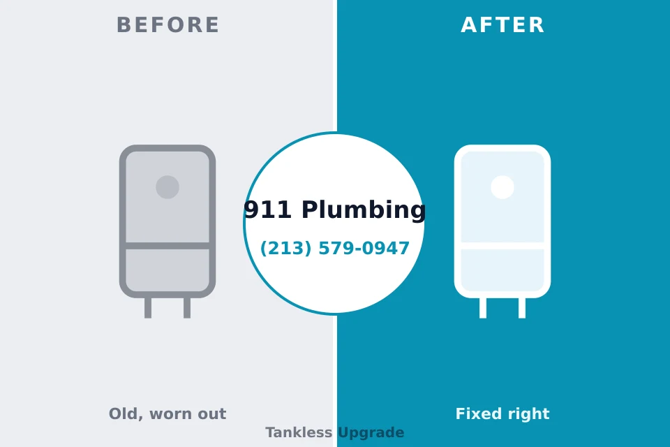 Before and after: plumbing repair Gilmer Park, IN